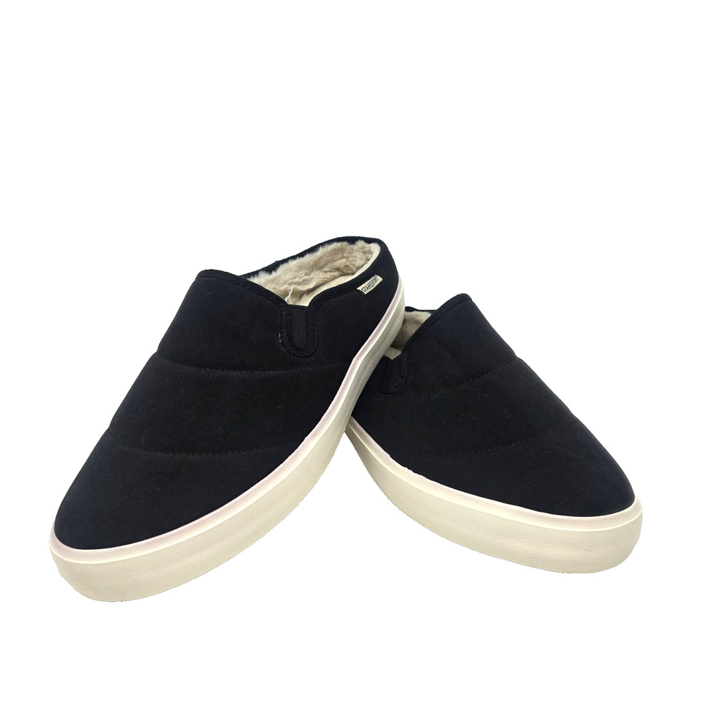 STAHEEKUM Women's 10 Memory Foam Plush Lining Mule In/Outdoor Slipper Black